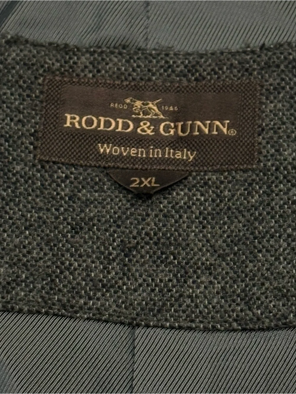 Rodd & Gunn Charcoal Gray Virgin Wool Blend Sport Coat Blazer Size 2XL